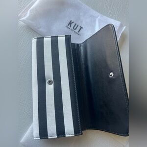 Kut from the kloth black and white striped wallet.